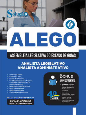 Apostila ALEGO 2025 - Analista Legislativo - Analista Administrativo - Imagem 3