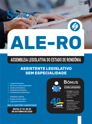 Apostila ALE-RO 2025 - Assistente Legislativo - Sem especialidade - Imagem 3