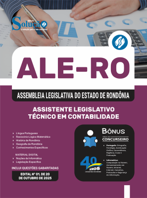 Apostila ALE-RO 2025 - Assistente Legislativo - Técnico em Contabilidade - Imagem 3