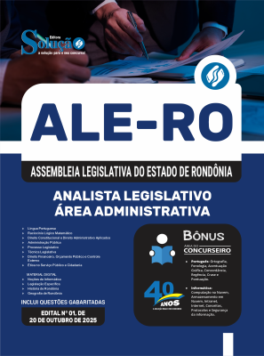 Apostila ALE-RO 2025 - Analista Legislativo - Área Administrativa - Imagem 3