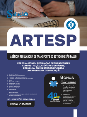 Apostila ARTESP 2025 - Especialista em Regulação de Transporte I - Administração, Ciências Contábeis, Economia, Administração Pública ou Engenharia de Produção - Imagem 3