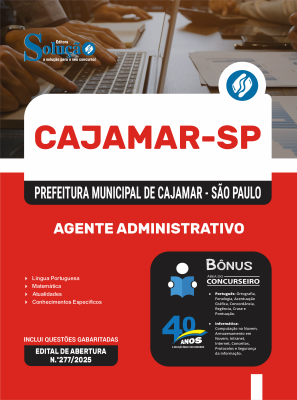 Apostila Prefeitura de Cajamar - SP 2025 - Agente Administrativo - Imagem 3