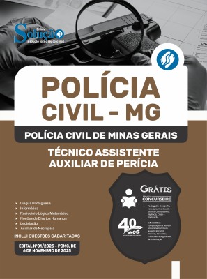 Apostila PC MG 2025 - Técnico Assistente - Auxiliar de Perícia - Imagem 3