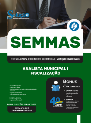 Apostila SEMMAS 2025 - Analista Municipal I (Fiscalização) - Imagem 3