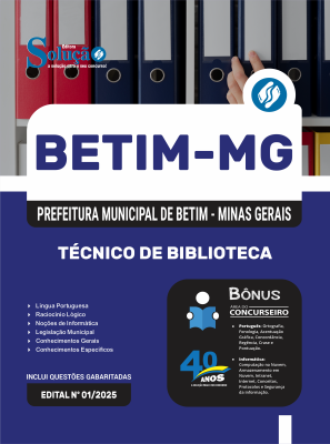 Apostila Prefeitura de Betim - MG 2025 - Técnico de Biblioteca - Imagem 3