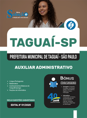 Apostila Prefeitura de Taguaí-SP 2025 - Auxiliar Administrativo I - Imagem 3