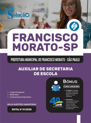 Apostila Prefeitura de Francisco Morato - SP 2025 - Auxiliar de Secretaria de Escola - Imagem 3