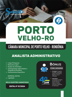 Apostila Câmara de Porto Velho - RO 2025 - Analista Administrativo - Imagem 3