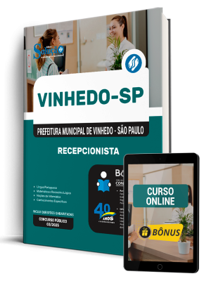 Apostila Prefeitura de Vinhedo - SP 2025 - Recepcionista - Imagem 2