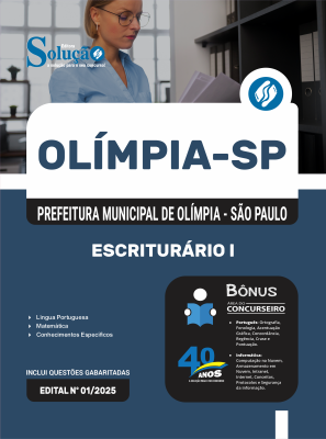 Apostila Prefeitura de Olímpia - SP 2026 - Escriturário I - Imagem 3