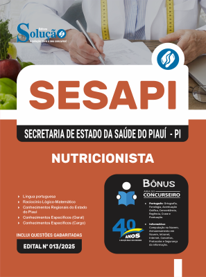 Apostila Secretaria de Estado da Saúde do Piauí 2026 - Nutricionista - Imagem 3