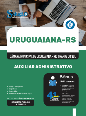 Apostila Câmara de Uruguaiana - RS 2026 - Auxiliar Administrativo - Imagem 3