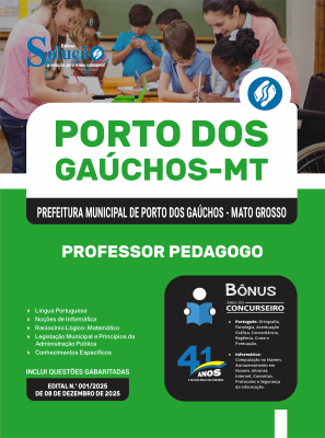 Apostila Prefeitura de Porto dos Gaúchos-MT 2026 - Professor Pedagogo - Imagem 3