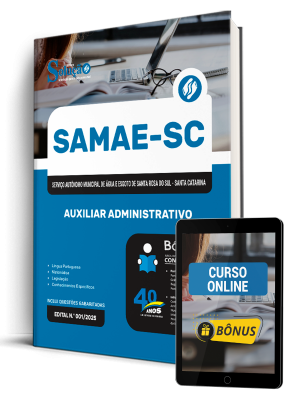 Apostila SAMAE de Santa Rosa do Sul-SC 2026 - Auxiliar Administrativo - Imagem 1