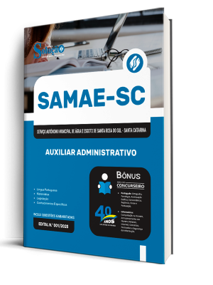 Apostila SAMAE de Santa Rosa do Sul-SC 2026 - Auxiliar Administrativo - Imagem 2