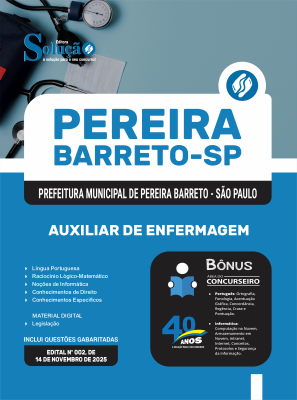 Apostila Prefeitura de Pereira Barreto - SP 2025 - Auxiliar de Enfermagem - Imagem 3