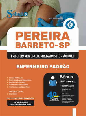 Apostila Prefeitura de Pereira Barreto - SP 2025 - Enfermeiro Padrão - Imagem 3