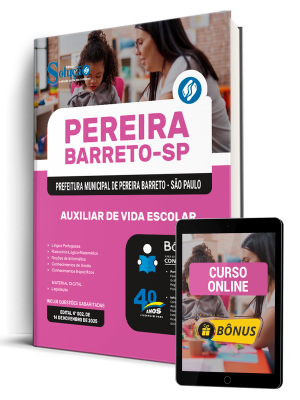 Apostila Prefeitura de Pereira Barreto - SP 2026 - Auxiliar de Vida Escolar - Imagem 1