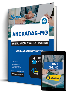 Apostila Prefeitura de Andradas-MG 2025 - Auxiliar Administrativo - Imagem 1