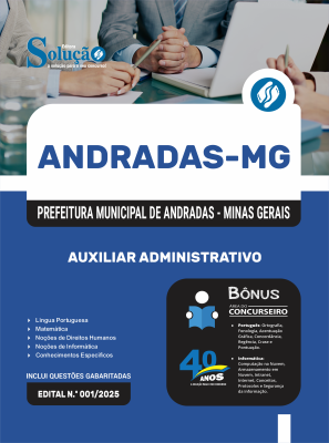 Apostila Prefeitura de Andradas-MG 2025 - Auxiliar Administrativo - Imagem 3