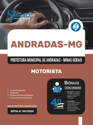 Apostila Prefeitura de Andradas-MG em PDF 2026 - Motorista - Imagem 1