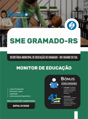 Apostila SME Gramado-RS 2025 - Monitor de Educação - Imagem 3