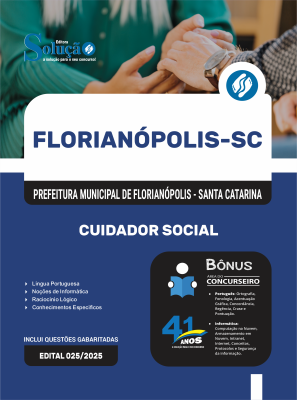 Apostila Prefeitura de Florianópolis - SC em PDF 2026 - Cuidador Social - Imagem 1