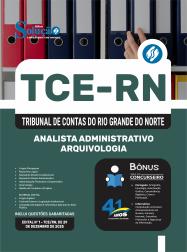 Apostila TCE-RN em PDF 2026 - Analista Administrativo - Especialidade: Arquivologia