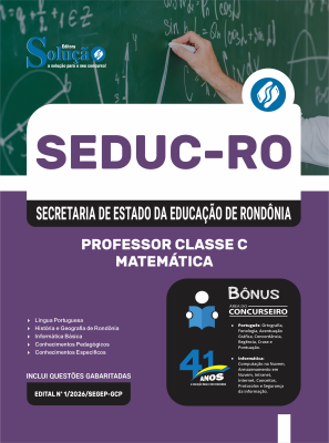 Apostila SEDUC-RO 2026 - Professor Classe C - Matemática - Imagem 3
