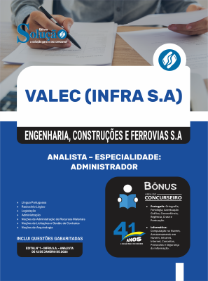 Apostila VALEC 2026 - Analista - Administrador - Imagem 3