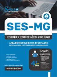 Apostila SES-MG 2026 em PDF - Especialista em Políticas e Gestão da Saúde (EPGS) - Área de Tecnologia da Informação
