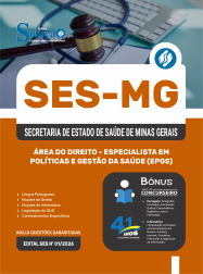 Apostila SES-MG 2026 em PDF - Especialista em Políticas e Gestão da Saúde (EPGS) - Área do Direito