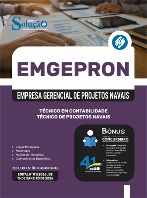 Apostila EMGEPRON 2026 - Técnico de Projetos Navais - Técnico de Contabilidade - Imagem 3