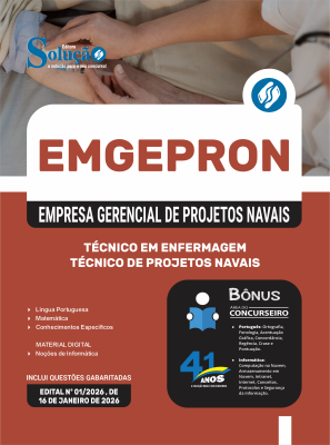 Apostila EMGEPRON 2026 - Técnico de Projetos Navais - Técnico em Enfermagem - Imagem 3