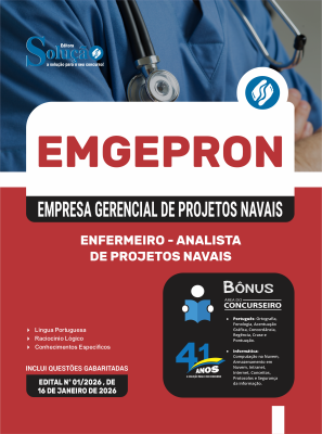 Apostila EMGEPRON em PDF 2026 - Analista de Projetos Navais - Enfermeiro - Imagem 1