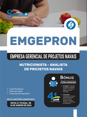 Apostila EMGEPRON 2026 - Analista de Projetos Navais - Nutricionista - Imagem 3