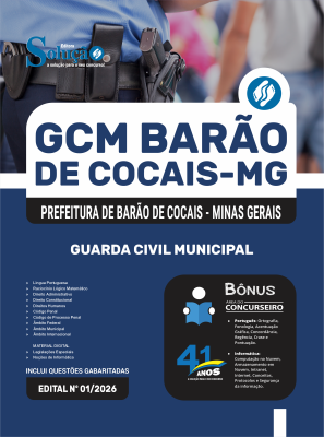 Apostila Prefeitura de Barão de Cocais-MG 2026 - Guarda Civil Municipal - Imagem 3