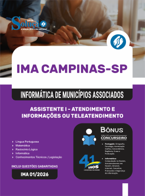 Apostila IMA-Campinas 2026 - Assistente I - Atendimento e Informações ou Teleatendimento - Imagem 3