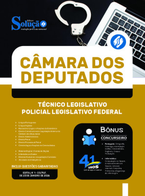 Apostila Câmara dos Deputados 2026 -  Técnico Legislativo – Policial Legislativo Federal - Imagem 3