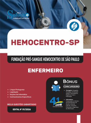 Apostila Hemocentro-SP em PDF 2026 - Enfermeiro - Imagem 1