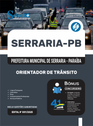 Apostila Prefeitura de Serraria-PB em PDF 2026 - Orientador de Trânsito