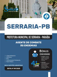 Apostila Prefeitura de Serraria-PB em PDF 2026 - Agente de Combate às Endemias