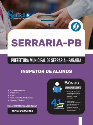 Apostila Prefeitura de Serraria-PB 2026 - Inspetor de Alunos - Imagem 3