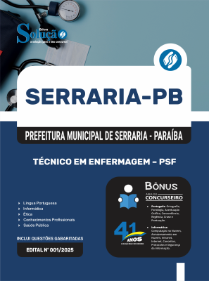 Apostila Prefeitura de Serraria-PB em PDF 2026 - Técnico em Enfermagem - PSF - Imagem 1