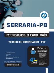 Apostila Prefeitura de Serraria-PB em PDF 2026 - Técnico em Enfermagem - PSF