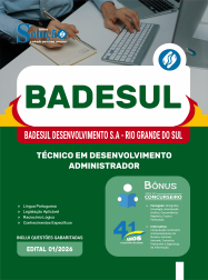 Apostila BADESUL 2026 em PDF - Técnico em Desenvolvimento - Administrador