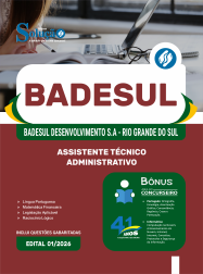 Apostila BADESUL 2026 em PDF - Assistente Técnico Administrativo