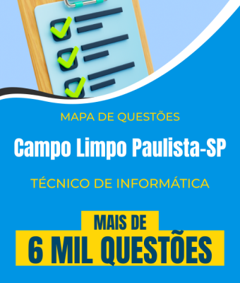 Mapa de Questões Online - Câm. Campo Limpo Paulista-SP - Técnico de Informática - 6 Mil Questões - Imagem 1