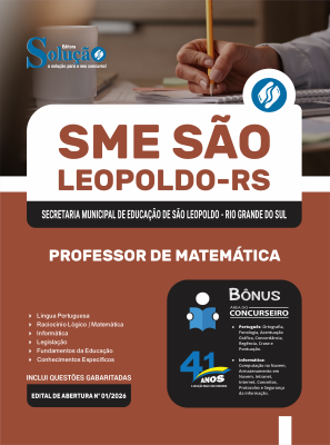 Apostila Prefeitura de São Leopoldo - RS 2026 - Professor de Matemática - Imagem 3