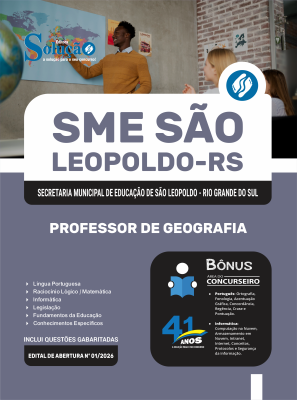 Apostila Prefeitura de São Leopoldo - RS 2026 - Professor de Geografia - Imagem 3